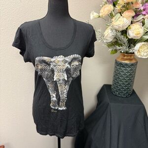 Guess Black Elephant Graphic Tee Size L